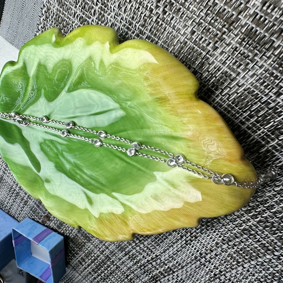 Sold elsewhere 925 real SilverCZ Beaded Necklace layering - Picture 1 of 9